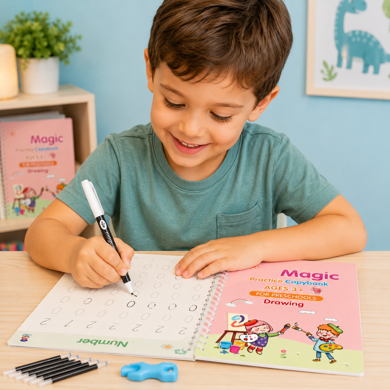 Set Caligrafia Para Niños: Escribe, borra y aprende