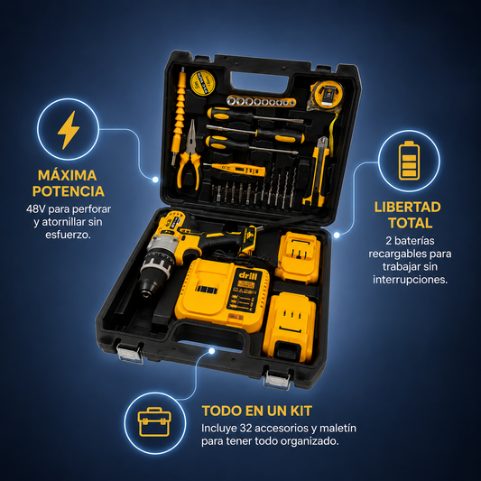 Kit Taladro: Potencia inalámbrica para cualquier tarea
