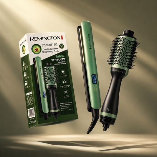 Combo Plancha de cabello y Cepillo secador: Cabello brillante y sin frizz